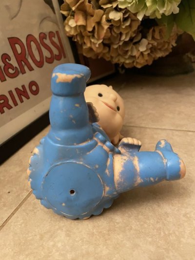 画像3: Blue cloth Baby Vinyl Squeak Doll 19cm / 青の洋服のベイビー、ソフビ、ラバードール