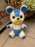 画像1: White &Blue cloth Baby Bear Vinyl Squeak Doll / 青と白の洋服のベイビーベア、クマ　ソフビ、ラバードール　 (1)