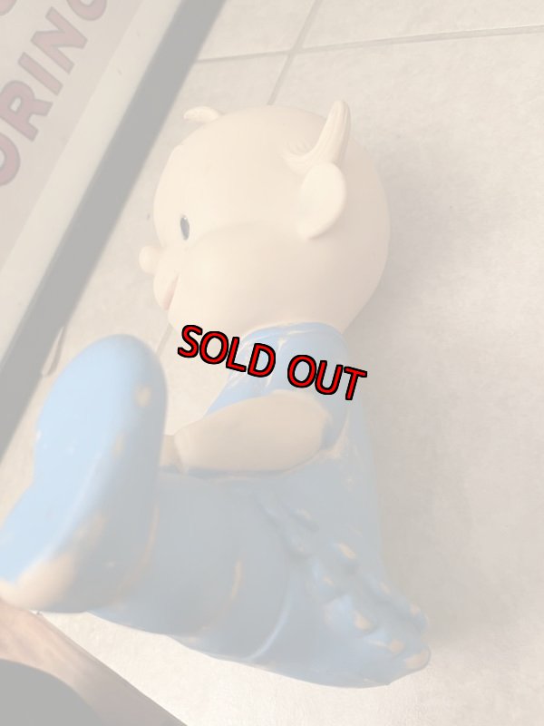 画像7: Blue cloth Baby Vinyl Squeak Doll 19cm / 青の洋服のベイビー、ソフビ、ラバードール　 (7)