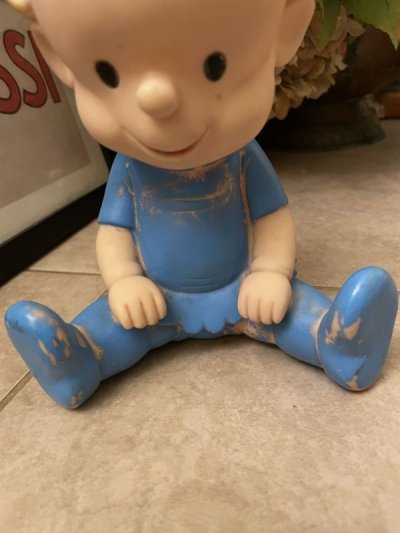 画像2: Blue cloth Baby Vinyl Squeak Doll 19cm / 青の洋服のベイビー、ソフビ、ラバードール