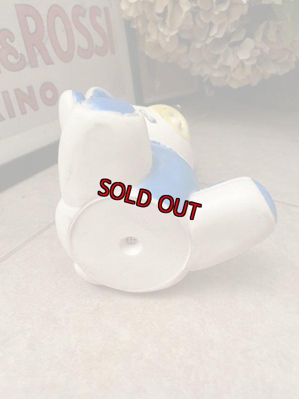 画像6: White &Blue cloth Baby Bear Vinyl Squeak Doll / 青と白の洋服のベイビーベア、クマ　ソフビ、ラバードール　 (6)