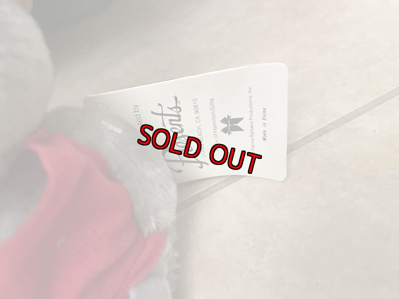 画像8: Hanna Barbers Dixie Plush doll with red vest 、Tag 1985 / ハンナバーベラ　ディクシーのタグ付きぬいぐるみ　赤いベスト　ドール　 (8)