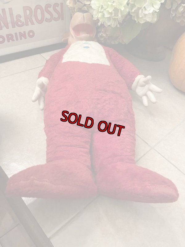画像10: Huckleberry Hound Large Knickerbocker Large Red Plush Doll 70cm  (B) / ニッカーボッカー、大きいハックルベリーハウンド　ラバーフェイスドール (10)