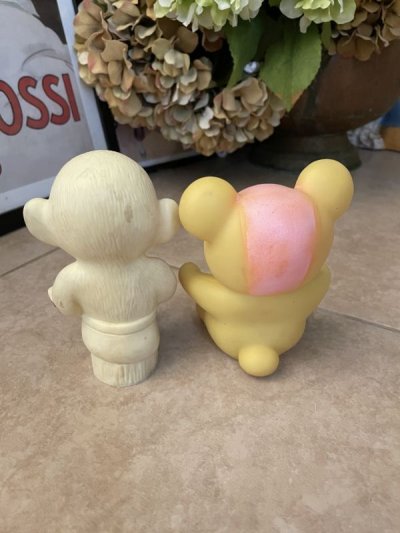 画像3: Monkey＆Bear Vinyl Squeak Dolls set of 2 / お猿とクマのソフビ、ラバードール　2体セット