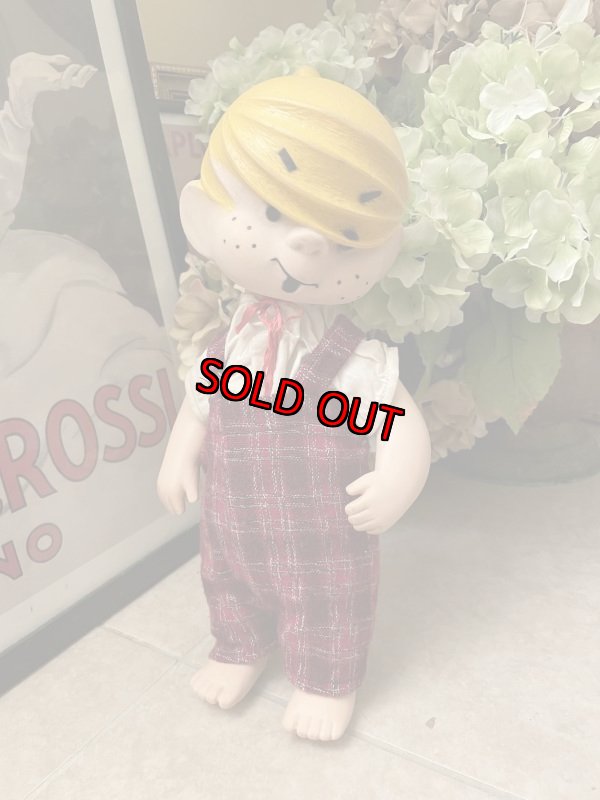 画像1: Dennis the Menace Rubber doll 60s (B) /  わんぱくデニス　ラバードール　チェックオーバーオール (1)