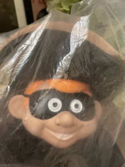 画像1: McDonald’s Hamberglar large rubber face  Doll  with Bag 1987 / マクドナルドの大きめラバーフェイス　ハンバーグラー　袋入りドール