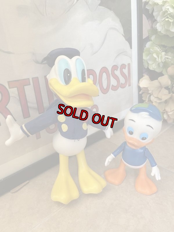 画像1: Disney DAKIN Donald Duck Doll with Louie figure set of 2 70‘s / ディズニーのDakin社　ドナルドダック　ドール　ルーイフィギュア (1)