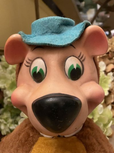 画像1: Hanna Barbera Yogi Bear Knickerbockers Rubber Face Plush Doll 1959 (B ) / ハンナバーベラ　ヨギベア ニッカーボッカー ラバーフェイスぬいぐるみ　