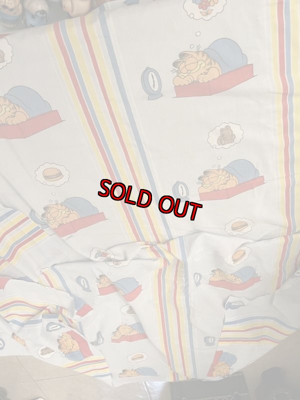 画像3: Garfield the Cat Bedtime flat sheet 1978 / ガーフィールド ベッドタイム フラットシーツ (3)