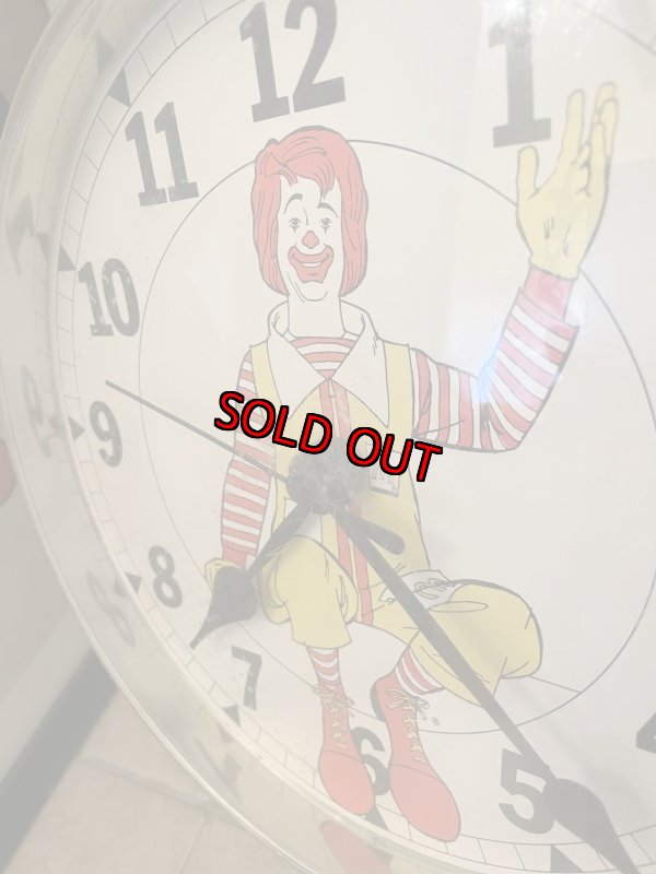 画像2: McDonalds Ronald  Round Large Wall Clock 70’s / マクドナルド、ロナルドの丸い壁時計　大きいウォールクロック (2)