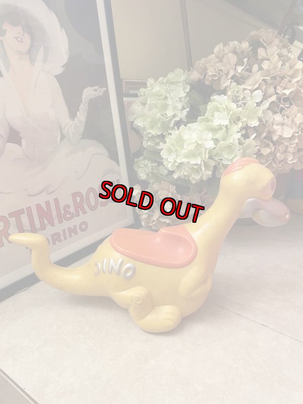 画像3: Flintstones Dino plastic yellow pull toy 60’s  / ハンナバーベラ　フリントストーン　ディノ　イエロー　プル　トイ　 (3)
