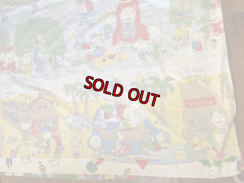 画像6:  Snoopy western fabric Flat Sheet (B) / スヌーピー　フラットシーツ　生地　ウエスターン (6)