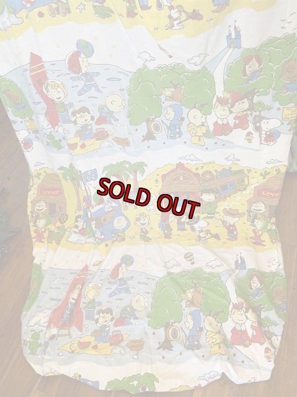 画像1:  Snoopy western fabric Box Sheet (B) / スヌーピー　ボックスシーツ　生地　ウエスターン (1)