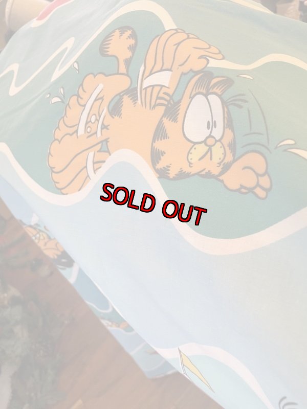 画像4: Garfield the Cat flat sheet 1978 / ガーフィールド サーフィン フラットシーツ (4)