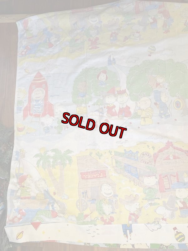 画像7:  Snoopy western fabric Flat Sheet (B) / スヌーピー　フラットシーツ　生地　ウエスターン (7)