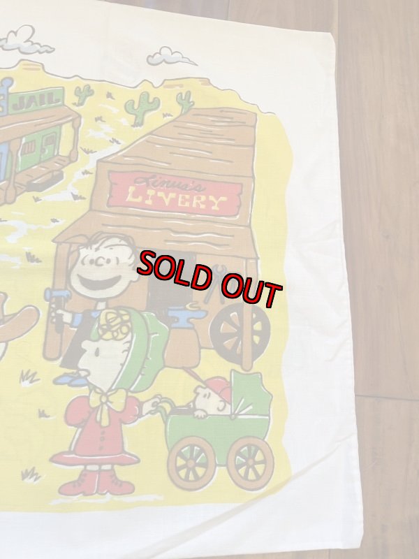 画像3:  Snoopy western fabric Pillowcase / スヌーピー　ピローケース　生地　ウエスターン (3)