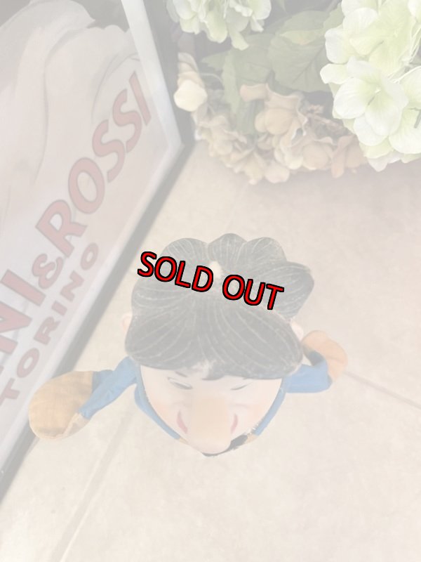 画像2: Hanna Barbera flintstones Fred Face Rubber Hand Puppet Blue Fabric 60’s (A) / ハンナバーベラ フリントストーン フレッド フェイスラバー パペット 布 (2)