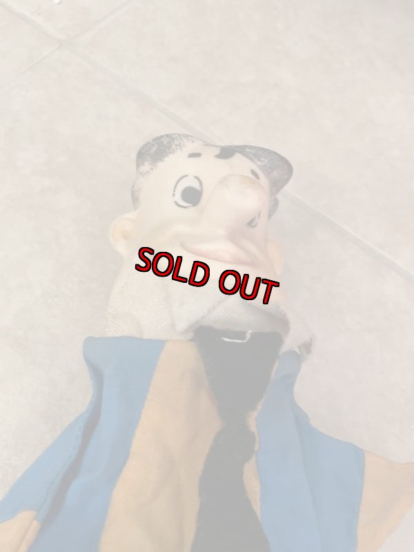 画像9: Hanna Barbera flintstones Fred Face Rubber Hand Puppet Blue Fabric with Black Tie 60’s (B) / ハンナバーベラ　フリントストーン　フレッド　フェイスラバー　パペット　布 (9)