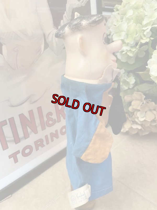 画像6: Hanna Barbera flintstones Fred Face Rubber Hand Puppet Blue Fabric with Black Tie 60’s (B) / ハンナバーベラ　フリントストーン　フレッド　フェイスラバー　パペット　布 (6)