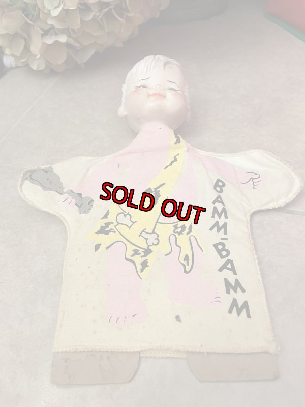 画像7: Flintstones Bamm Bamm Face Rubber Hand Puppet white Fabric 60’s / フリントストーン　バンバン　フェイスラバー　白い洋服　パペット　布 (7)