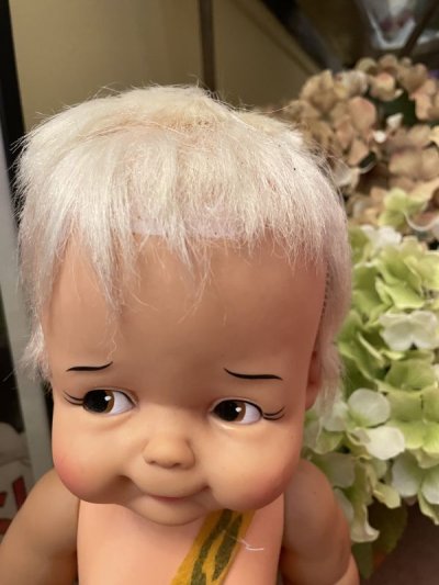 画像1: Flintstones Bamm Bamm Ideal Doll 43cm Yellow Clothes 60’s large / フリントストーンのバンバン、大きめ黄色の洋服ドール