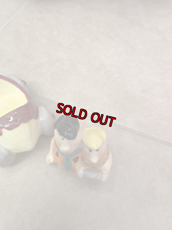 画像3: Flintstones Magnetic Ceramic Salt & Pepper (C) / フリントストーン　陶器製、塩コショウのセット マグネティック丸太 (3)