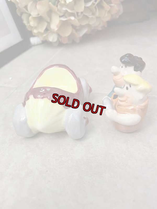 画像5: Flintstones Magnetic Ceramic Salt & Pepper (C) / フリントストーン　陶器製、塩コショウのセット マグネティック丸太 (5)