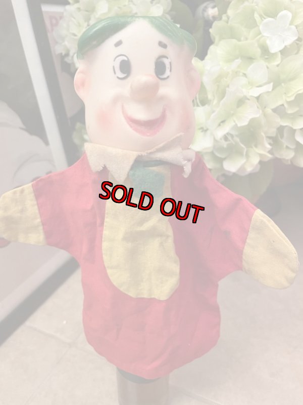 画像1: Flintstones knickerbocker Barney Face Rubber Red clothes Puppet / フリントストーン　ニッカーボッカー　フェイスラバー　バーニー　レッド洋服、グリーン髪の毛　ドール (1)