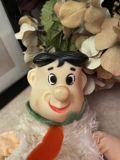画像1: Flintstones knickerbockers Fred Rubber Face Doll White Cloth red tie 1961 (C) / フリントストーン ニッカーボッカー フェイスラバー フレッド ドール レッドタイ