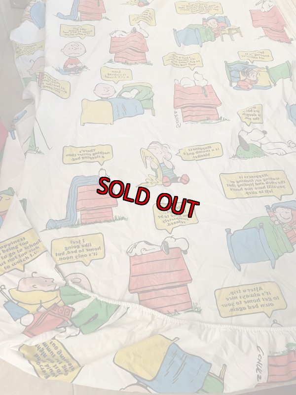 画像3:  Snoopy fabric Box Sheet (A) /  スヌーピー　ボックスシーツ　白生地 (3)