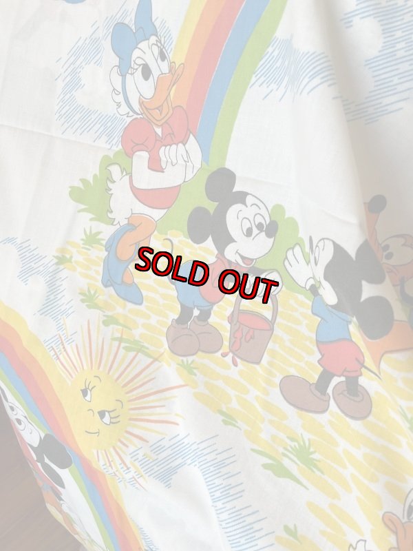 画像2: Disney Mickey Mouse Flat  sheet (A) 60‘s / ディズニーのミッキーマウス　フラットシーツ (2)