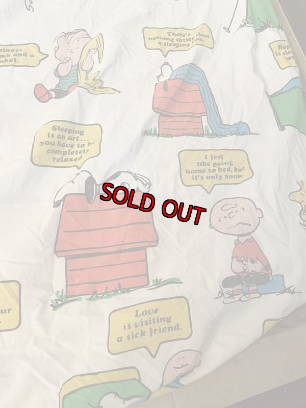 画像2:  Snoopy fabric Box Sheet (A) /  スヌーピー　ボックスシーツ　白生地 (2)