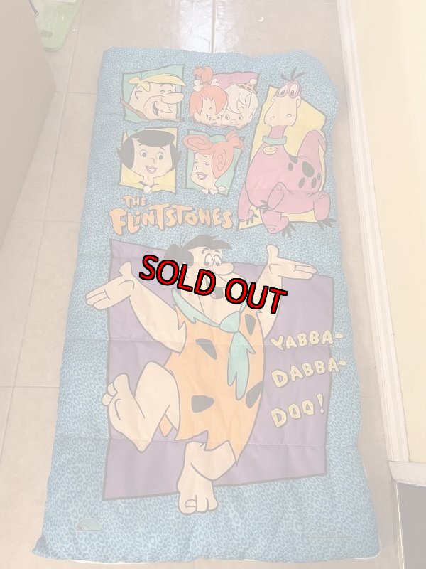 画像1: Hanna barbera Flintstones Sleeping Bag Blanket / ハンナバーベラのフリントストーンズ、のスリーピングバッグ、ブランケット (1)