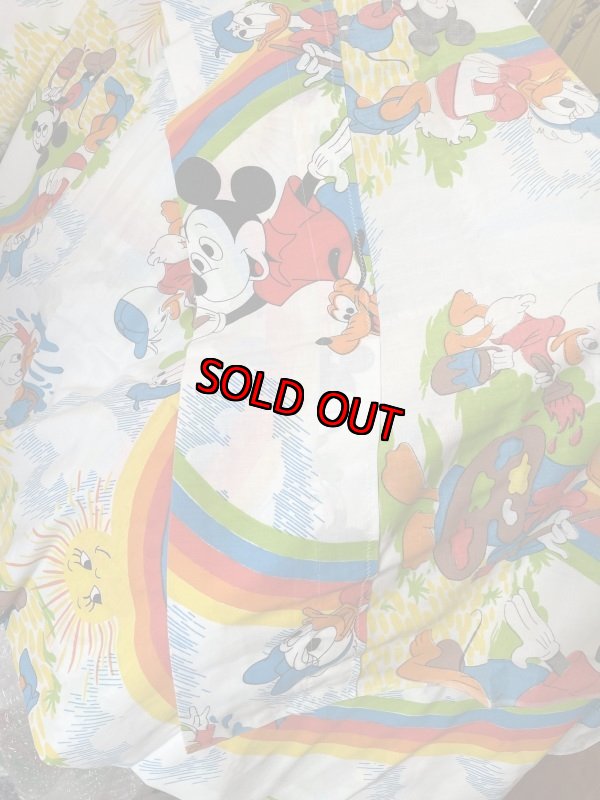 画像4: Disney Mickey Mouse Flat  sheet (A) 60‘s / ディズニーのミッキーマウス　フラットシーツ (4)