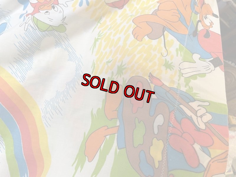 画像3: Disney Mickey Mouse Flat  sheet (A) 60‘s / ディズニーのミッキーマウス　フラットシーツ (3)