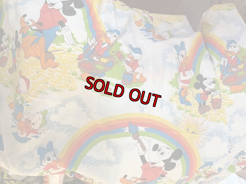 画像5: Disney Mickey Mouse Flat  sheet (A) 60‘s / ディズニーのミッキーマウス　フラットシーツ (5)