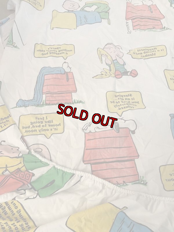 画像4:  Snoopy fabric Box Sheet (A) /  スヌーピー　ボックスシーツ　白生地 (4)