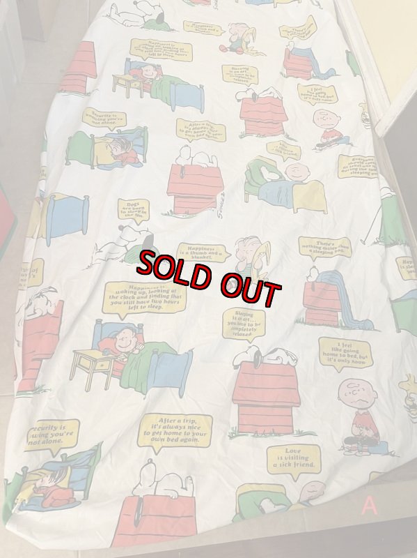 画像1:  Snoopy fabric Box Sheet (A) /  スヌーピー　ボックスシーツ　白生地 (1)