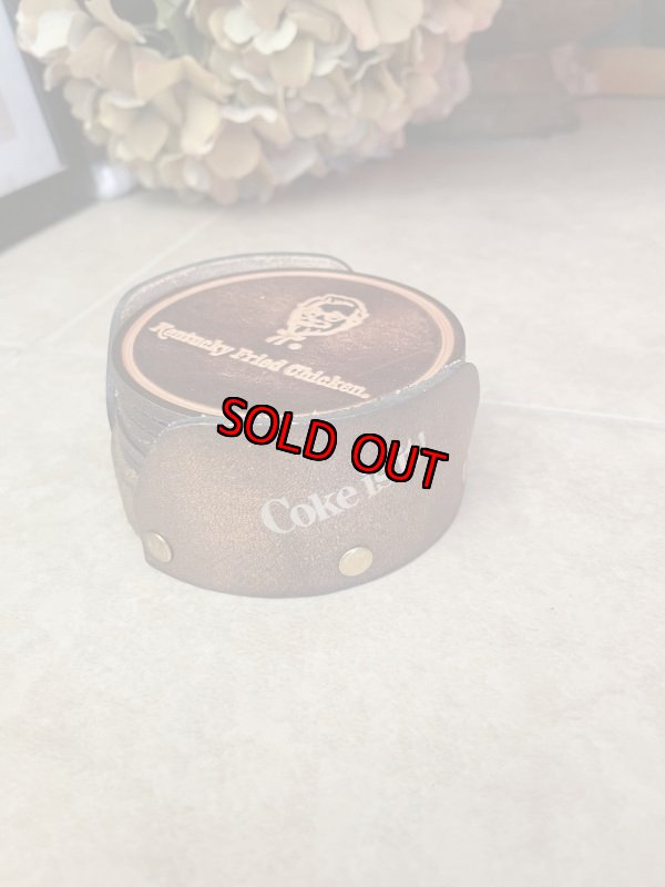 画像2: Kentucky Fried Chicken Coaster set of 6 with holder / ケンタッキーフライドチキン コルク製 6枚 コースターセット (2)