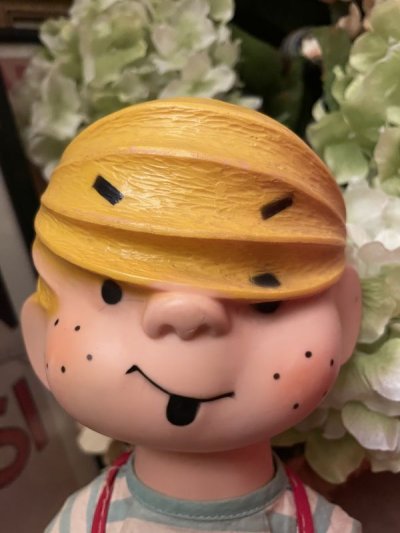 画像1: Dennis the Menace Rubber doll Red Overall 1958 (C) / わんぱくデニス　ラバードール　青と白Tシャツ、レッドオーバーオール