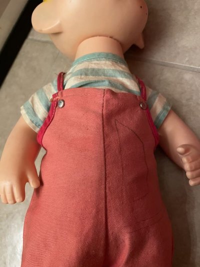 画像2: Dennis the Menace Rubber doll Red Overall 1958 (C) / わんぱくデニス　ラバードール　青と白Tシャツ、レッドオーバーオール