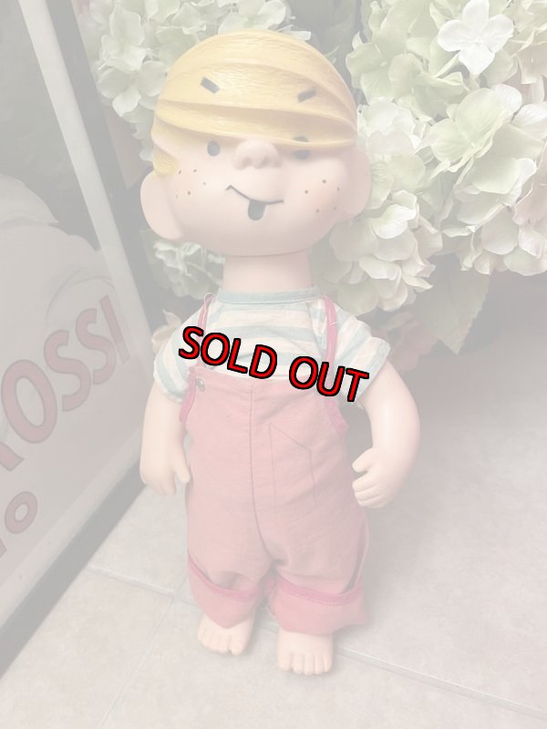 画像1: Dennis the Menace Rubber doll Red Overall 1958 (C) / わんぱくデニス　ラバードール　青と白Tシャツ、レッドオーバーオール (1)