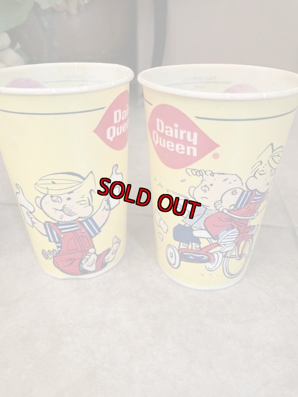 画像8: Dairy Queen Dennis The Menace Yellow Wax Long Cup Set Of 4 / ディリークィーン　デニス　ザ　メナス　ワックスペーパー　カップ　4個セット (8)