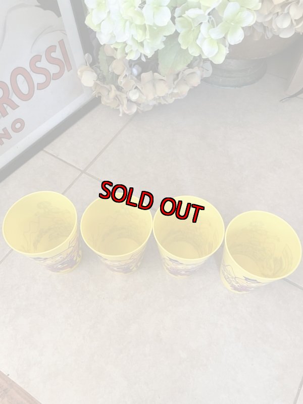 画像2: McDonald’s Yellow Plastic Cup mayor McCheese Set of 4 (C) 1977 / マクドナルドのプラスチック製、メイヤーマックチーズ、イエローコップ、4個セット (2)