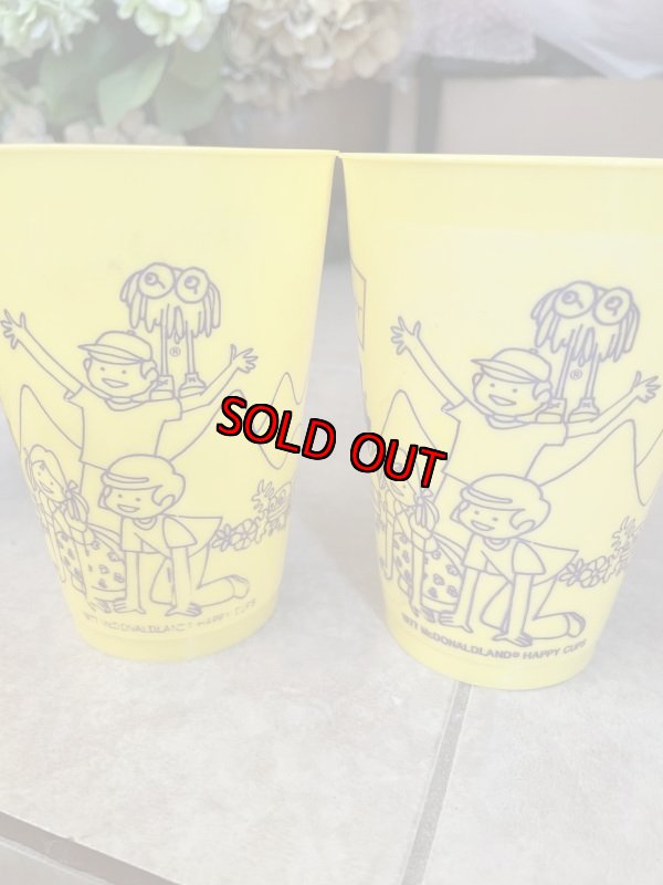 画像12: McDonald’s Yellow Plastic Cup mayor McCheese Set of 4 (C) 1977 / マクドナルドのプラスチック製、メイヤーマックチーズ、イエローコップ、4個セット (12)