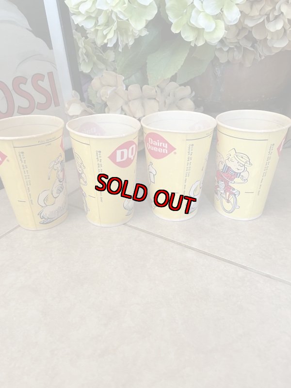 画像2: Dairy Queen Dennis The Menace Yellow Wax Long Cup Set Of 4 / ディリークィーン　デニス　ザ　メナス　ワックスペーパー　カップ　4個セット (2)
