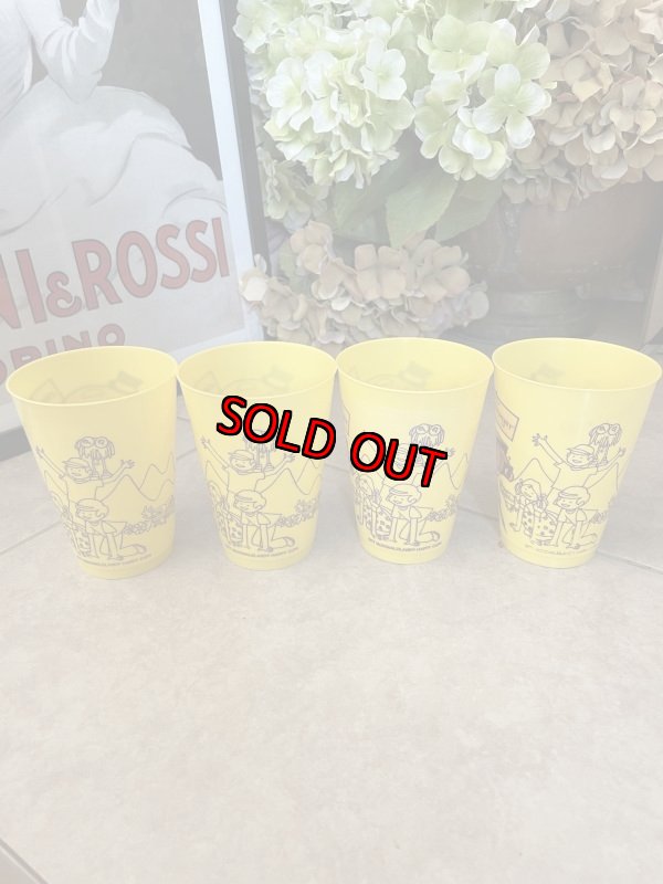 画像5: McDonald’s Yellow Plastic Cup mayor McCheese Set of 4 (C) 1977 / マクドナルドのプラスチック製、メイヤーマックチーズ、イエローコップ、4個セット (5)