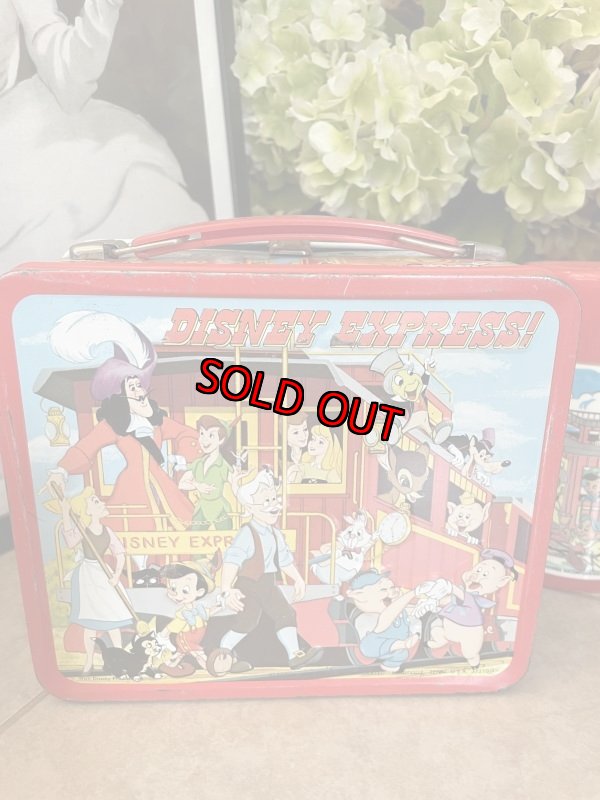 画像4: Mickey Mouse Disney Express Tin Lunch Box With Thermos / ミッキーマウスのディズニーエクスプレス、ティン製　ランチボックス 水筒付き 70年代 (4)