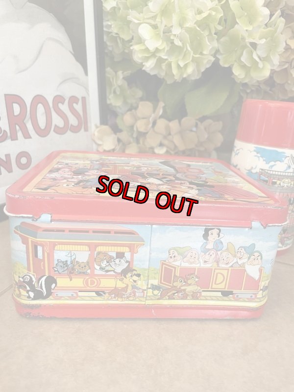 画像7: Mickey Mouse Disney Express Tin Lunch Box With Thermos / ミッキーマウスのディズニーエクスプレス、ティン製　ランチボックス 水筒付き 70年代 (7)