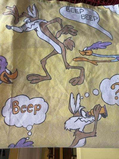 画像3: Looney Tunes Yellow Flat Fabric Sheet / ルーニーチューンズのイエロー、フラットシーツ